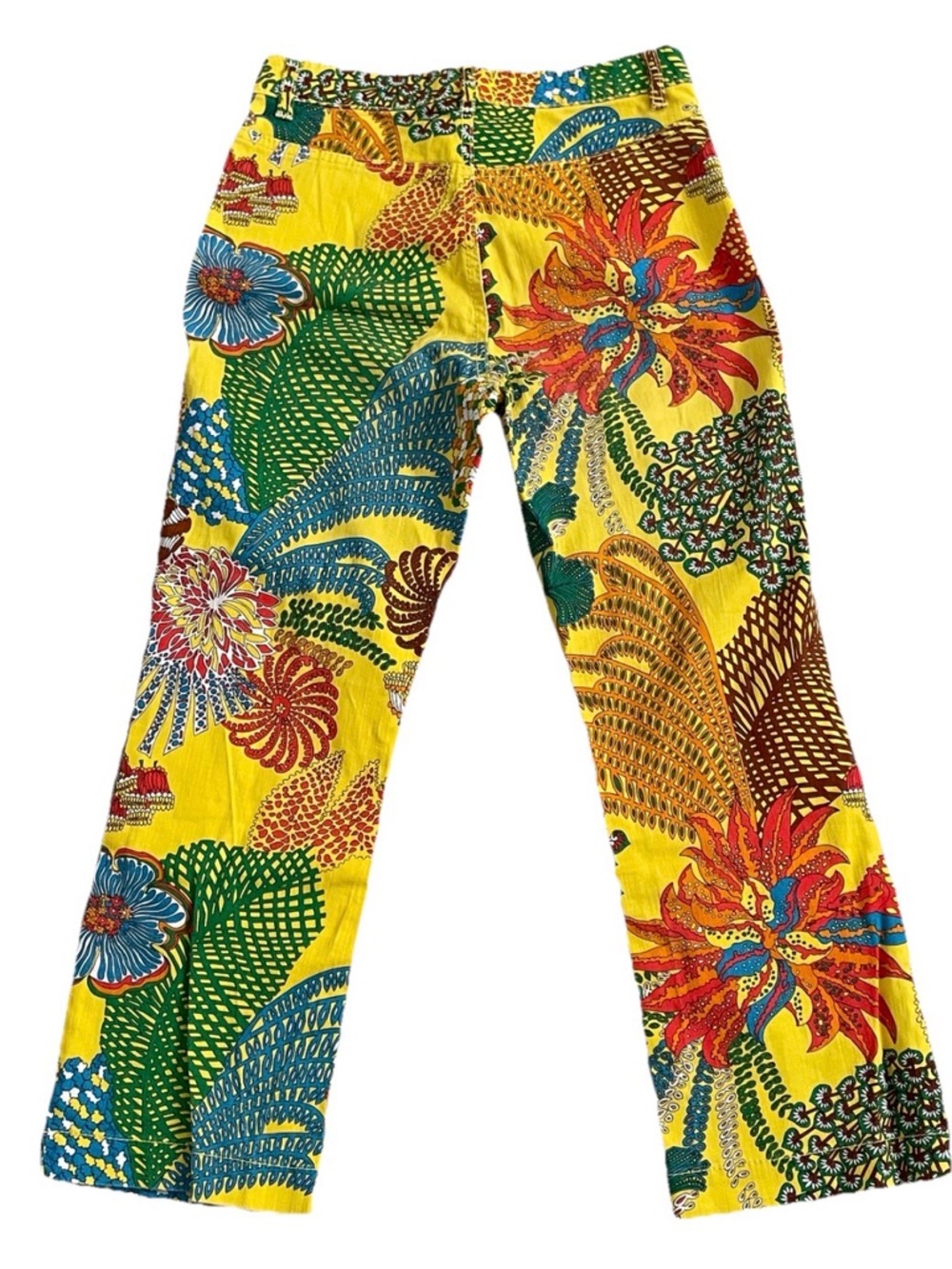 ESCADA Sport TROPICAL Floral JEANS Size Small CRUISE Resort PANTS Euro Size 34 - Picture 12 of 12